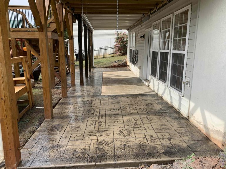 Modern concrete patio
