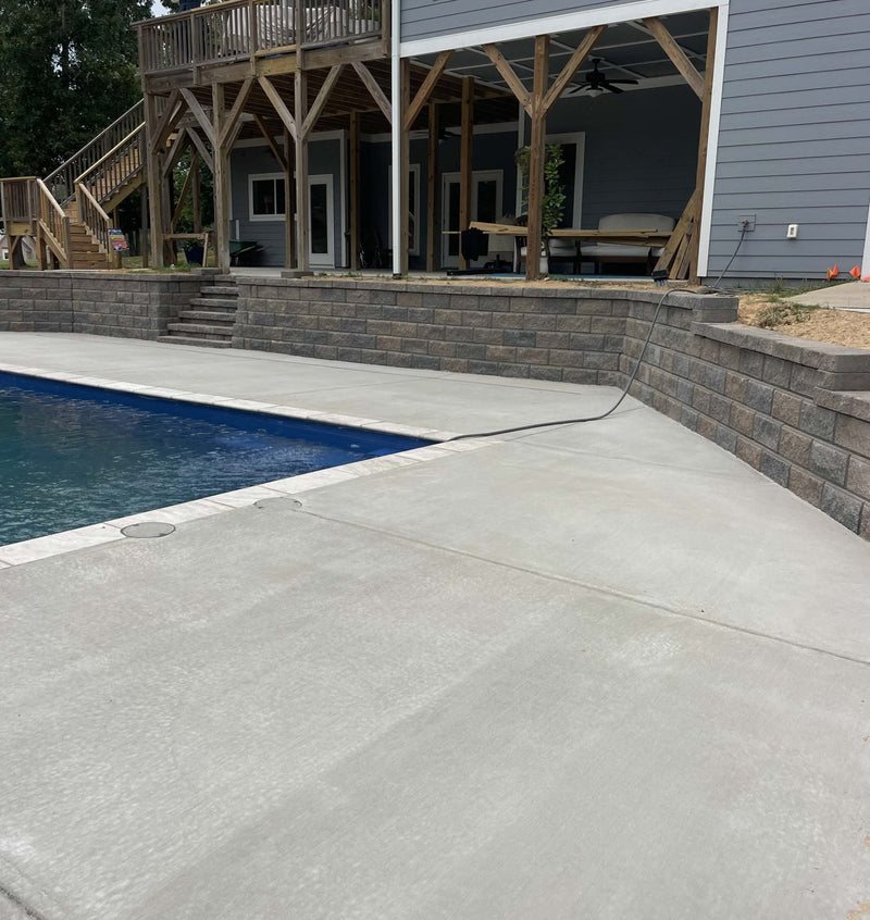 Modern concrete patio